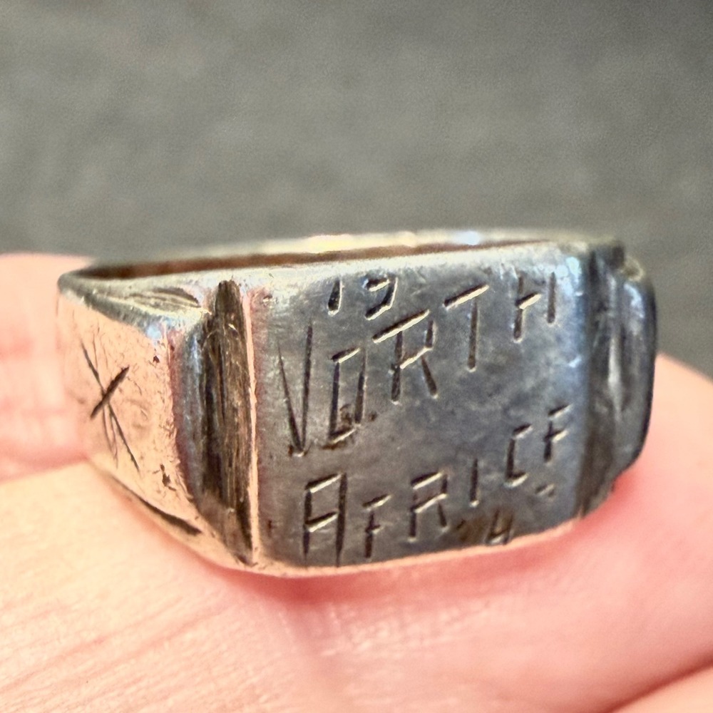 Ring Sterling Silver North Africa 1944 WWII Theater Made Size 9.25 - Picture 10 of 15